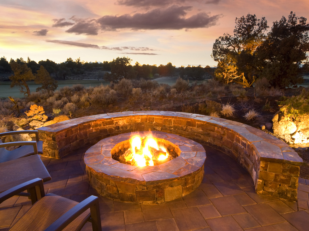 custom backyard fire pit