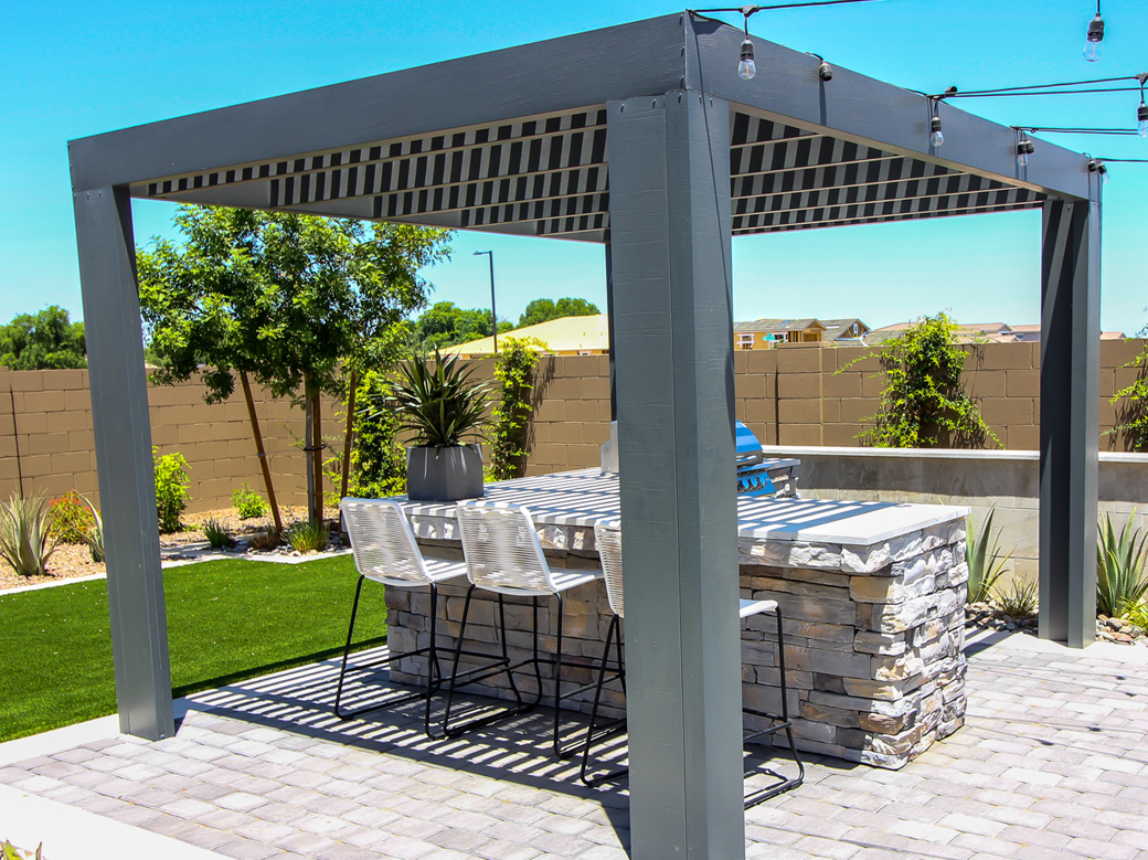 wooden pergola installation